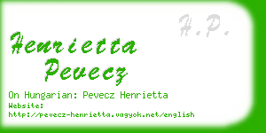 henrietta pevecz business card